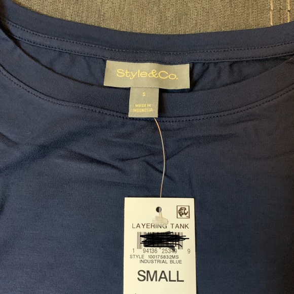 Style & Co Women's Industrial Blue Sleeveless Top - Picture 3 of 4